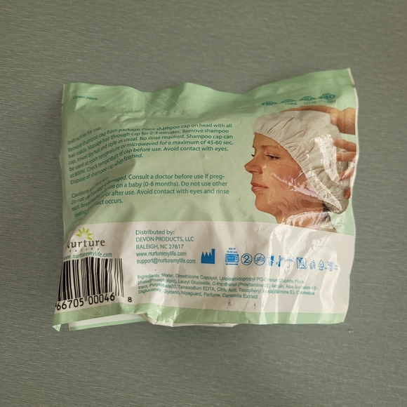 Nurture No Rinse Water Shampoo Condition Cap Rinse Free Shower Cap (5 Pack) New - Picture 2 of 8